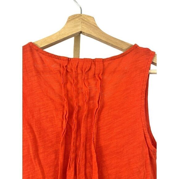 Anthropologie Deletta Sleeveless Ruffled Red V-Neck Top Red EUC XS - Picture 4 of 6